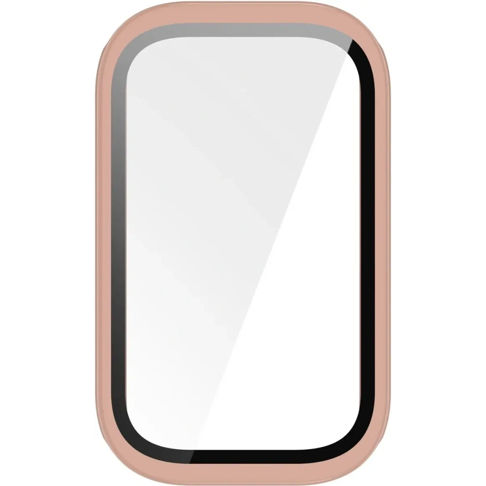 Etui ze szkłem do zegarka Bizon Case+Glass Watch do Xiaomi Smart Band 9 Active / Redmi Smart Band 3 różowe