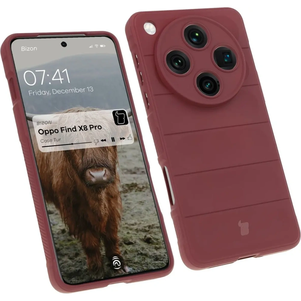 Pancerne etui Bizon Case Tur do Oppo Find X8 Pro ciemnofioletowe
