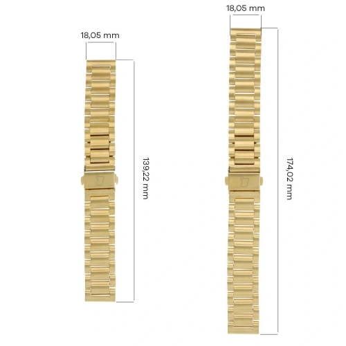 Kup Pasek ze stali nierdzewnej Bizon Strap Watch Aura do Smartwatcha 18 mm złoty - BIZ8108 - {ean13} - Sklep Home Screen