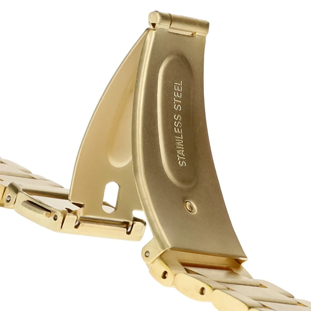 Pasek ze stali nierdzewnej Bizon Strap Watch Aura do Smartwatcha 18 mm złoty