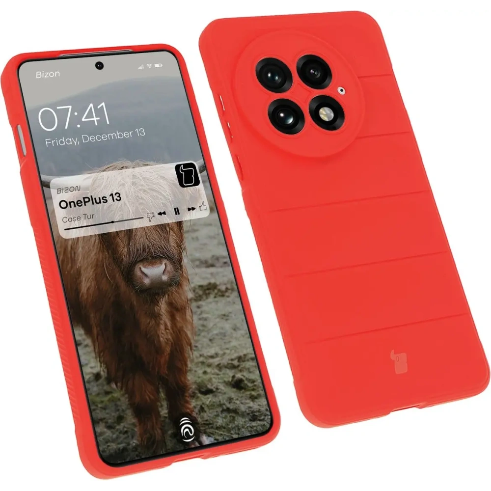 Pancerne etui Bizon Case Tur do OnePlus 13 czerwone