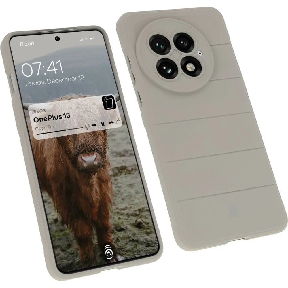 Pancerne etui Bizon Case Tur do OnePlus 13 jasnoszare