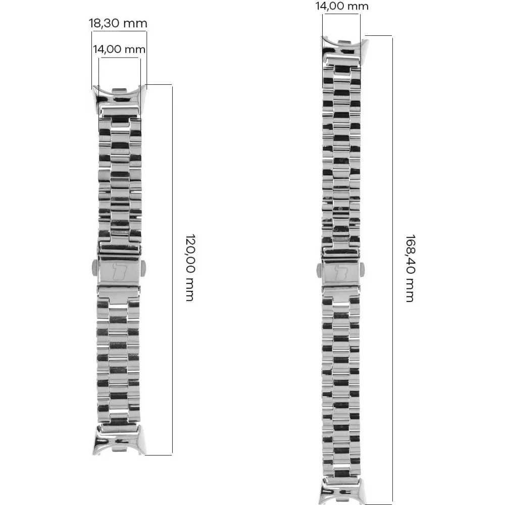 Pasek ze stali nierdzewnej Bizon Strap Watch Aura do Xiaomi Smart Band 9 / 9 NFC / 8 srebrny