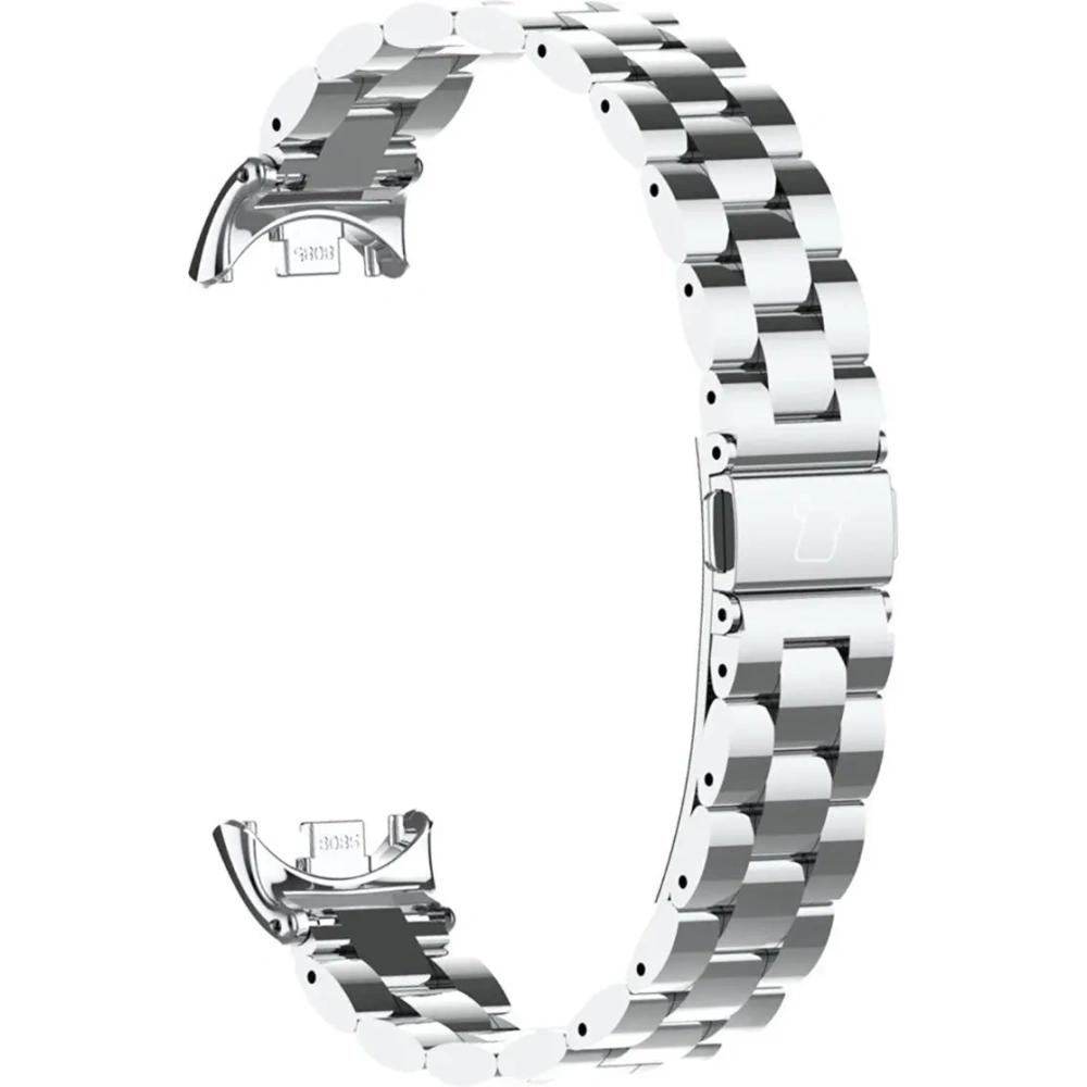 Pasek ze stali nierdzewnej Bizon Strap Watch Aura do Xiaomi Smart Band 9 / 9 NFC / 8 srebrny