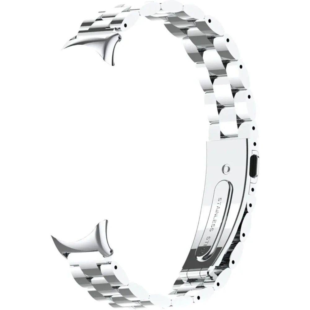 Pasek ze stali nierdzewnej Bizon Strap Watch Aura do Xiaomi Smart Band 9 / 9 NFC / 8 srebrny