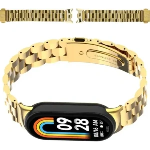 Kup Páska z nerezové oceli Bizon Strap Watch Aura pro Xiaomi Smart Band 9 / 9 NFC / 8 zlatá - BIZ8115 - {ean13} - Sklep Home Screen