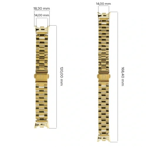 Kup Pasek ze stali nierdzewnej Bizon Strap Watch Aura do Xiaomi Smart Band 9 / 9 NFC / 8 złoty - BIZ8115 - {ean13} - Sklep Home Screen
