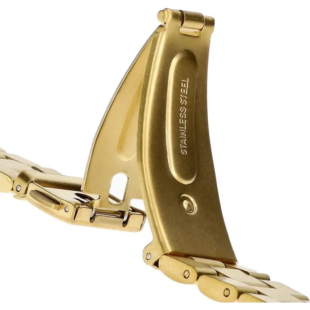 Pasek ze stali nierdzewnej Bizon Strap Watch Aura do Xiaomi Smart Band 9 / 9 NFC / 8 złoty