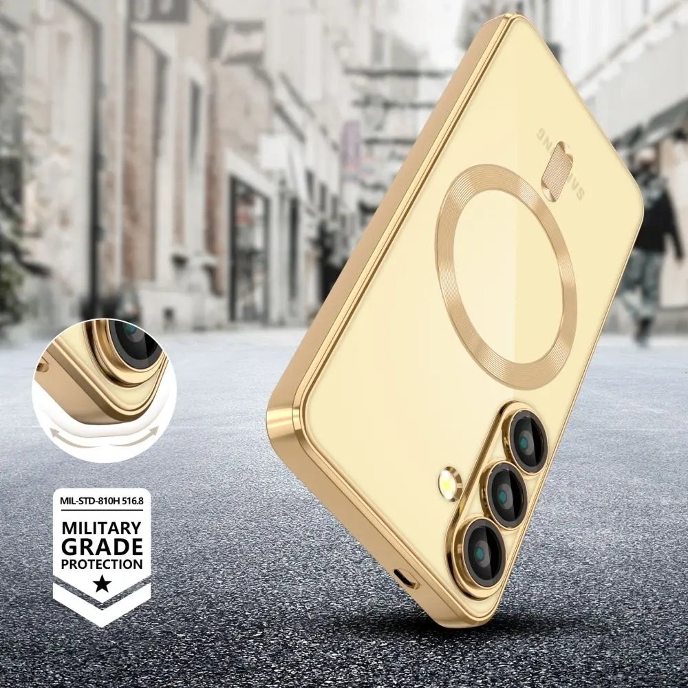 Etui Tech-Protect Magflex MagSafe Samsung Galaxy S25 Shiny Gold