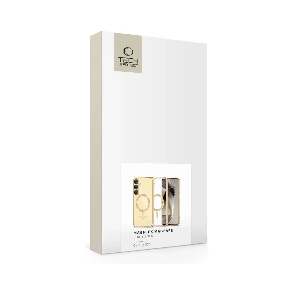 Etui Tech-Protect Magflex MagSafe Samsung Galaxy S25 Shiny Gold