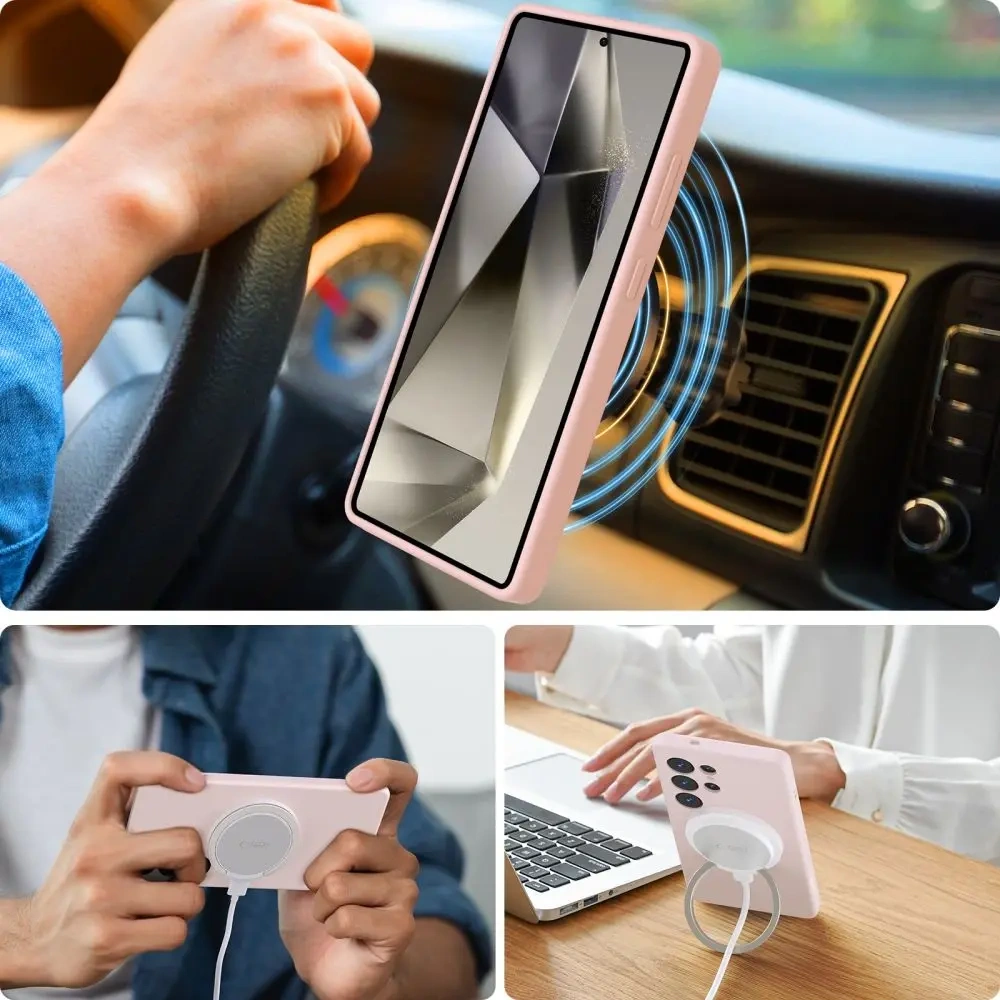 Etui Tech-Protect Liquid Silicone MagSafe Samsung Galaxy S25 Ultra Pink Pearl