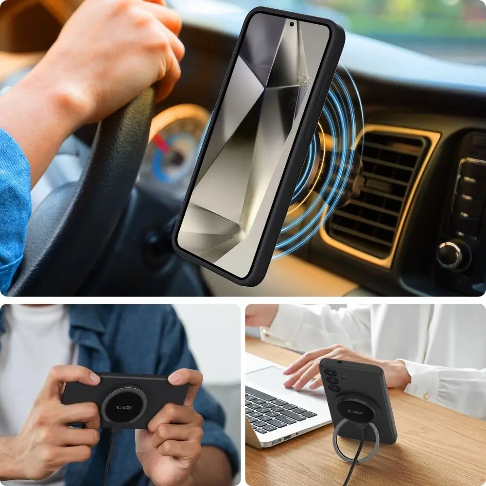 Etui Tech-Protect Liquid Silicone MagSafe Samsung Galaxy S25+ Plus Black