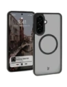 Etui z pierścieniem magnetycznym Bizon Case MatteO do Samsung Galaxy A56 5G półprzezroczyste z czarną ramką