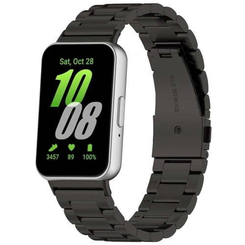 Kup Pasek ze stali nierdzewnej Bizon Strap Watch Aura do Samsung Galaxy Fit 3 czarny - BIZ8126 - {ean13} - Sklep Home Screen