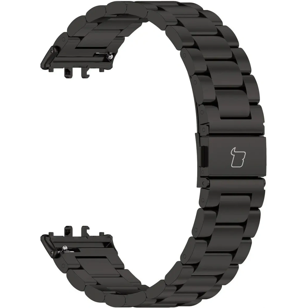 Pasek ze stali nierdzewnej Bizon Strap Watch Aura do Samsung Galaxy Fit 3 czarny