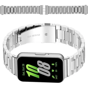 Bizon Strap Óra Aura Samsung Galaxy Fit 3 ezüst
