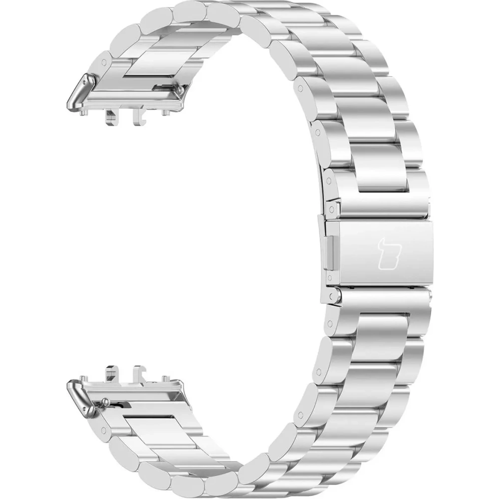 Pasek ze stali nierdzewnej Bizon Strap Watch Aura do Samsung Galaxy Fit 3 srebrny