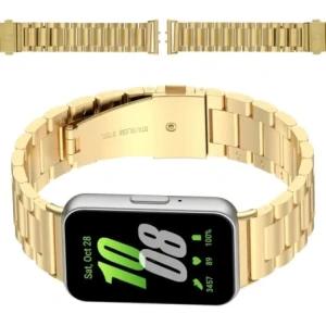 Kup Pasek ze stali nierdzewnej Bizon Strap Watch Aura do Samsung Galaxy Fit 3 zlatý - BIZ8128 - {ean13} - Sklep Home Screen