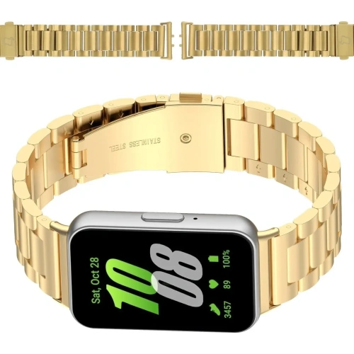 Kup Pasek ze stali nierdzewnej Bizon Strap Watch Aura do Samsung Galaxy Fit 3 zlatý - BIZ8128 - {ean13} - Sklep Home Screen