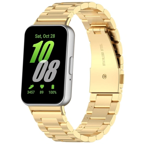 Kup Pasek ze stali nierdzewnej Bizon Strap Watch Aura do Samsung Galaxy Fit 3 zlatý - BIZ8128 - {ean13} - Sklep Home Screen