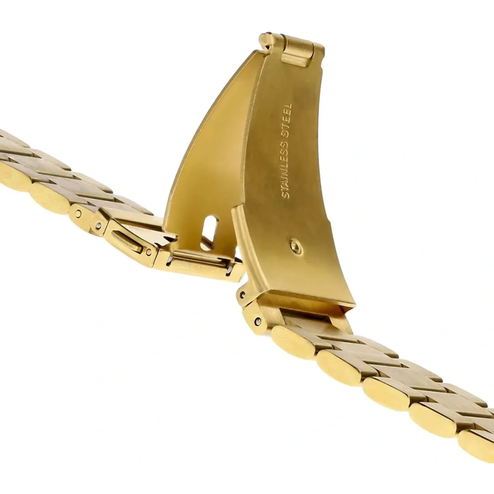 Pasek ze stali nierdzewnej Bizon Strap Watch Aura do Samsung Galaxy Fit 3 złoty