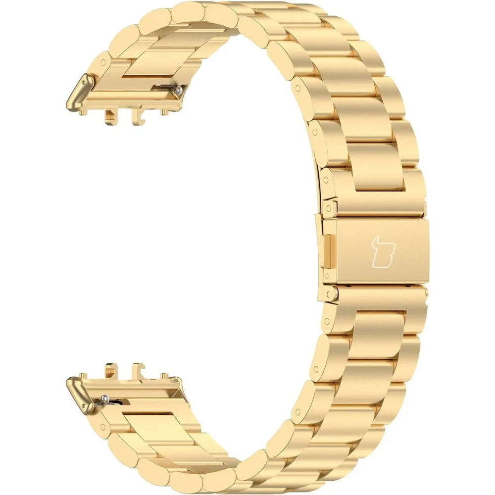 Pasek ze stali nierdzewnej Bizon Strap Watch Aura do Samsung Galaxy Fit 3 złoty