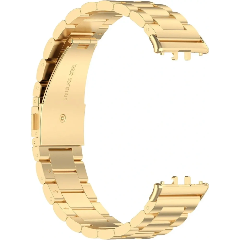 Pasek ze stali nierdzewnej Bizon Strap Watch Aura do Samsung Galaxy Fit 3 złoty