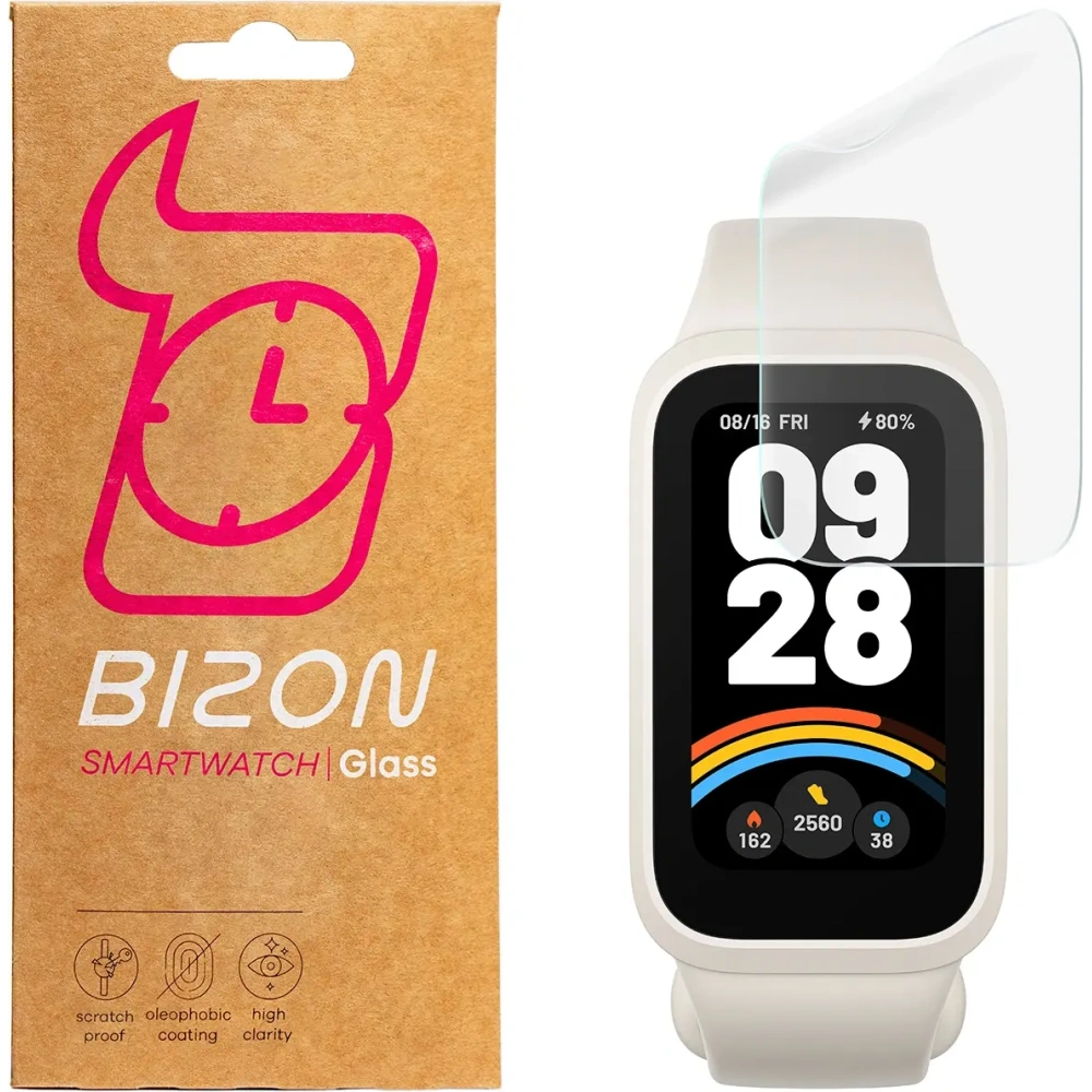 Folia hydrożelowa na ekran Bizon Glass Watch Hydrogel do Xiaomi Smart Band 9 Active / Redmi Band 3 [2 PACK]