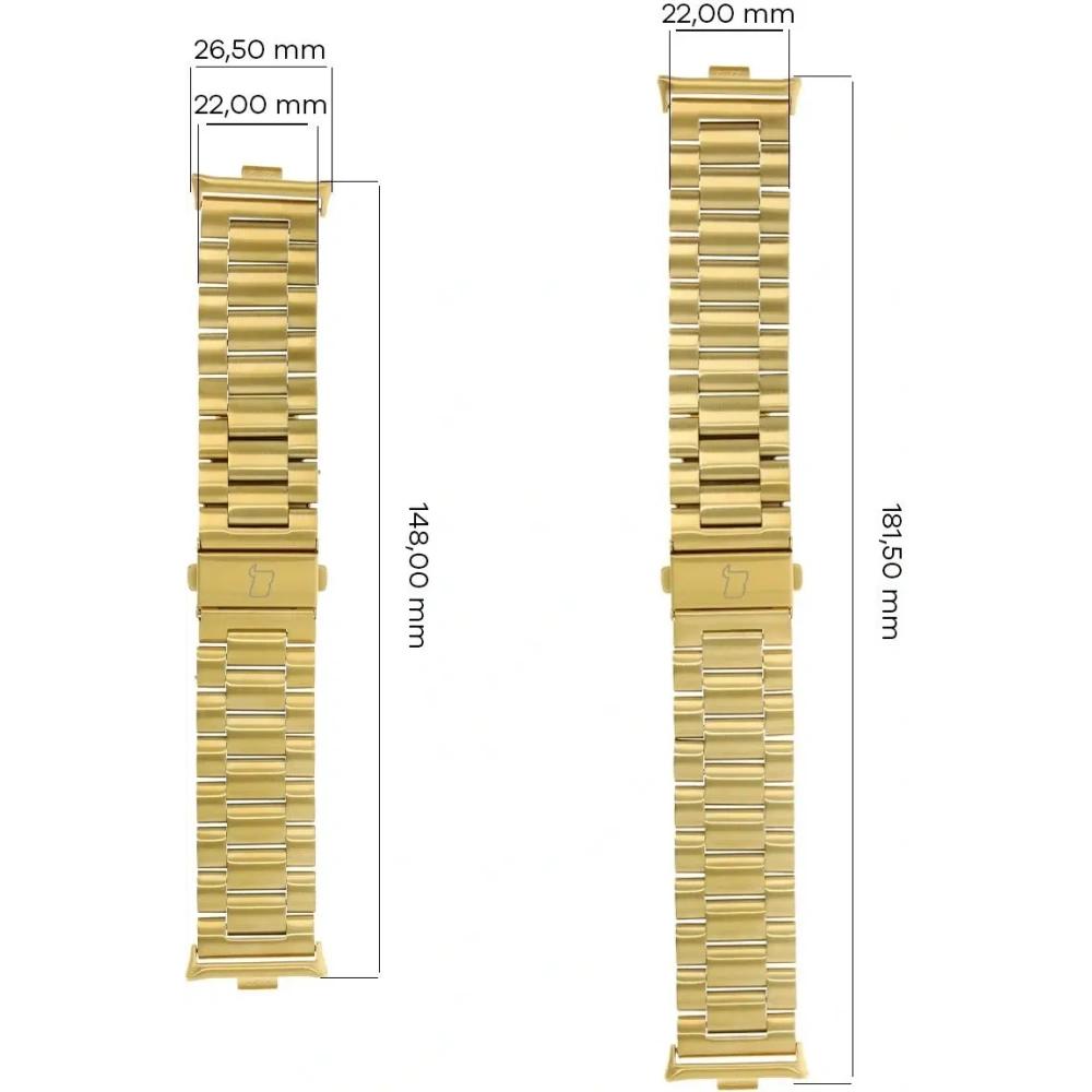 Pasek ze stali nierdzewnej Bizon Strap Watch Aura do Xiaomi Redmi Watch 4 / Smart Band 8 Pro / 9 Pro złoty