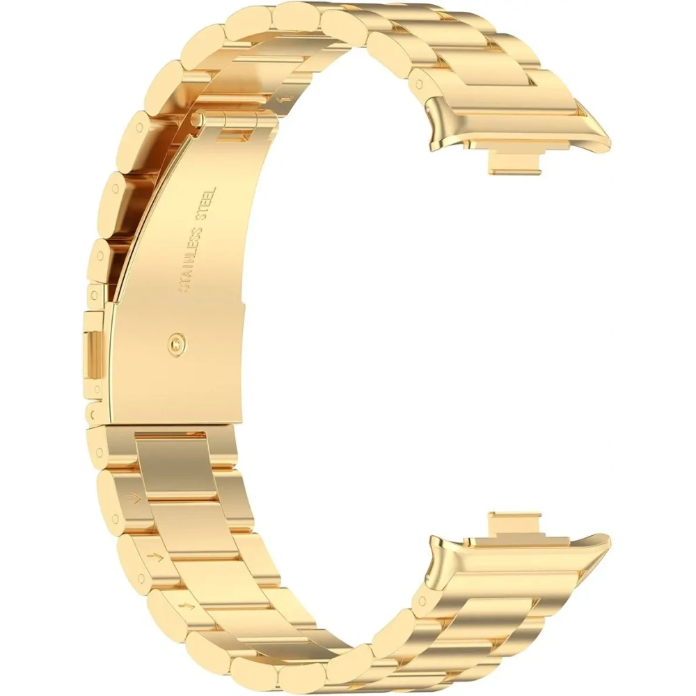 Pasek ze stali nierdzewnej Bizon Strap Watch Aura do Xiaomi Redmi Watch 4 / Smart Band 8 Pro / 9 Pro złoty