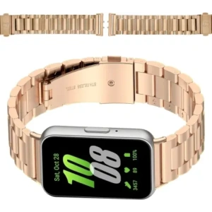 Kup Pásek z nerezové oceli Bizon Strap Watch Aura do Samsung Galaxy Fit 3 růžovo-zlatý - BIZ8132 - {ean13} - Sklep Home Screen