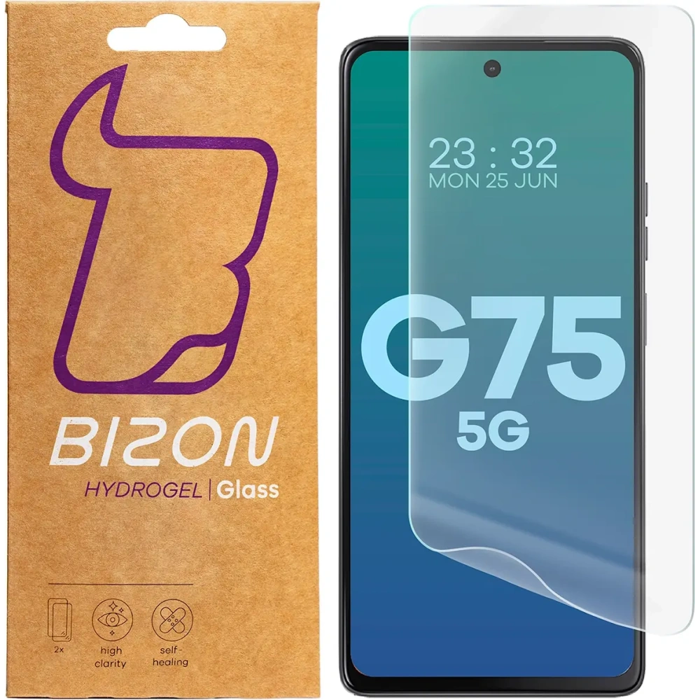 Folia hydrożelowa na ekran Bizon Glass Hydrogel Front do Motorola Moto G75 5G [2 PACK]