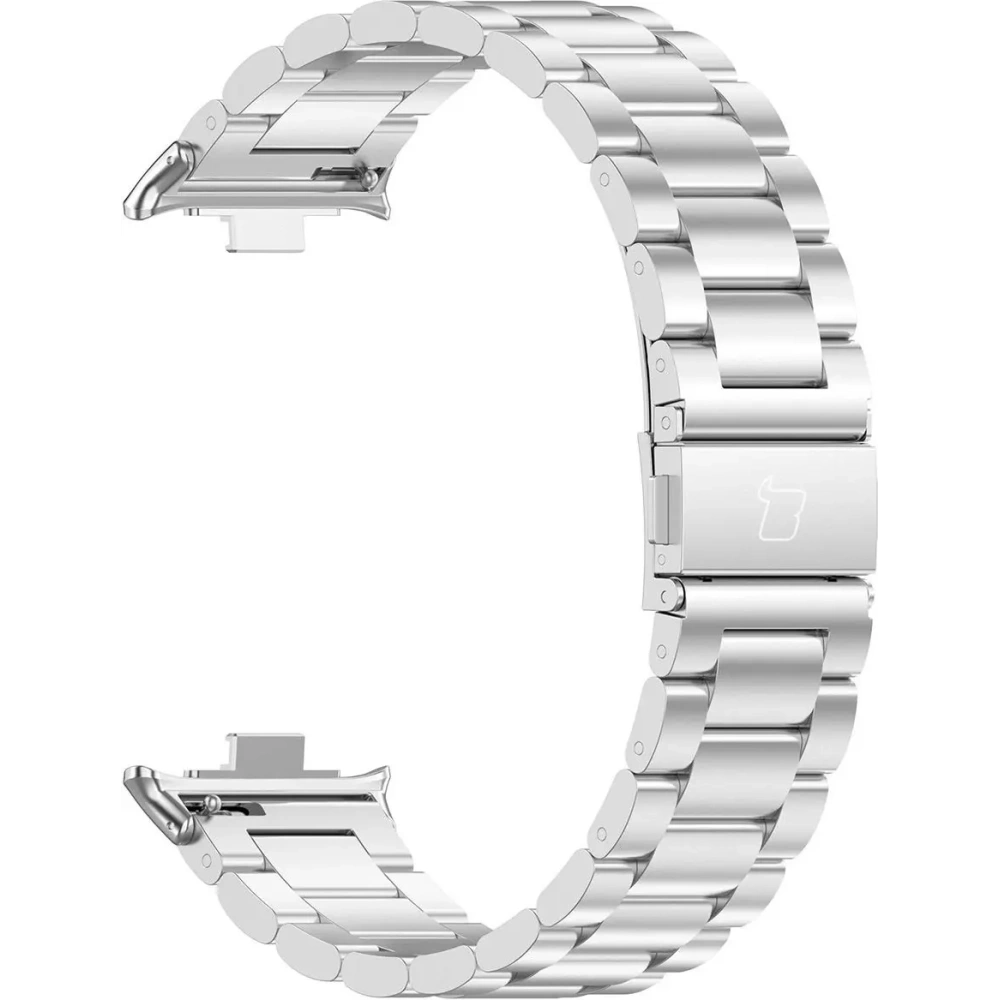 Pasek ze stali nierdzewnej Bizon Strap Watch Aura do Xiaomi Redmi Watch 4 / Smart Band 8 Pro / 9 Pro srebrny