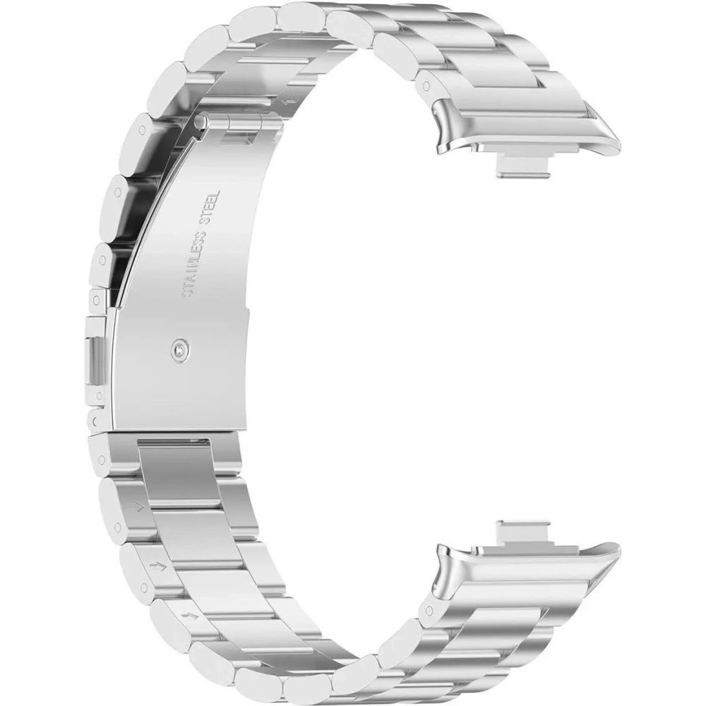 Pasek ze stali nierdzewnej Bizon Strap Watch Aura do Xiaomi Redmi Watch 4 / Smart Band 8 Pro / 9 Pro srebrny