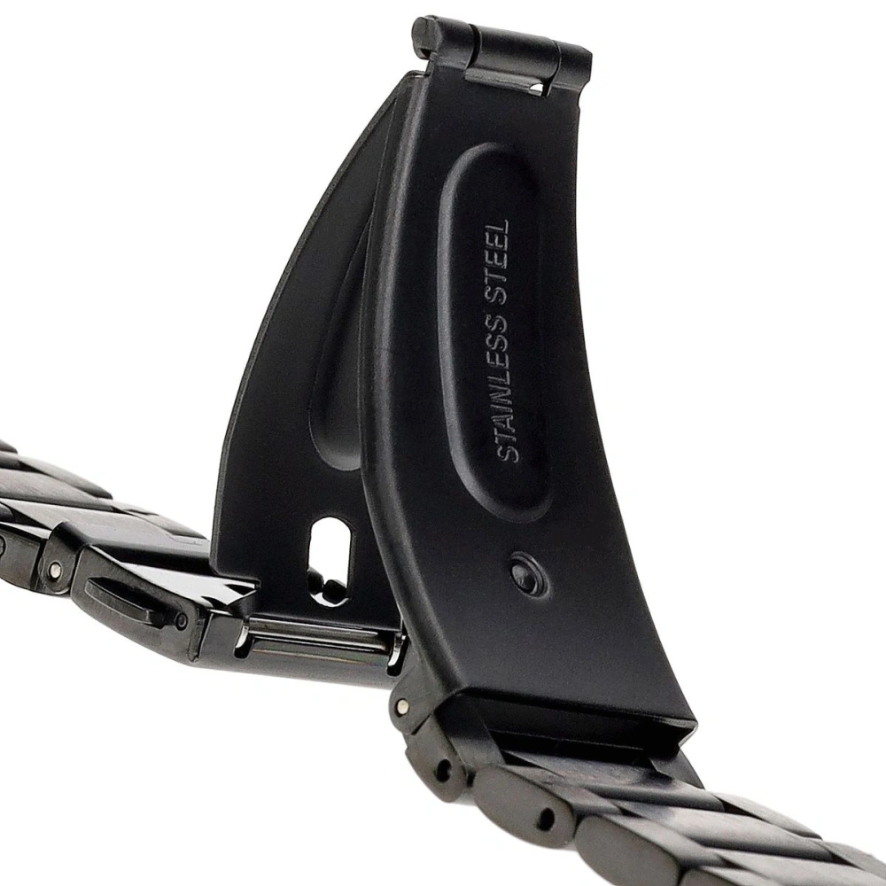 Pasek ze stali nierdzewnej Bizon Strap Watch Aura do Smartwatcha 22 mm czarny