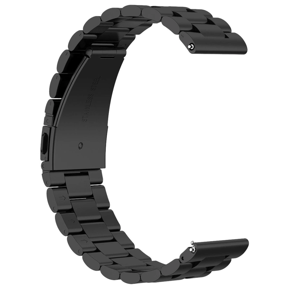 Pasek ze stali nierdzewnej Bizon Strap Watch Aura do Smartwatcha 22 mm czarny