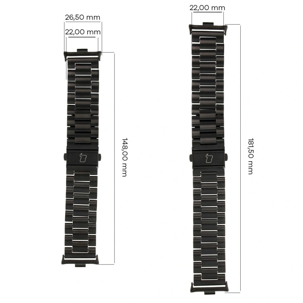 Pasek ze stali nierdzewnej Bizon Strap Watch Aura do Xiaomi Redmi Watch 4 / Smart Band 8 Pro / 9 Pro czarny