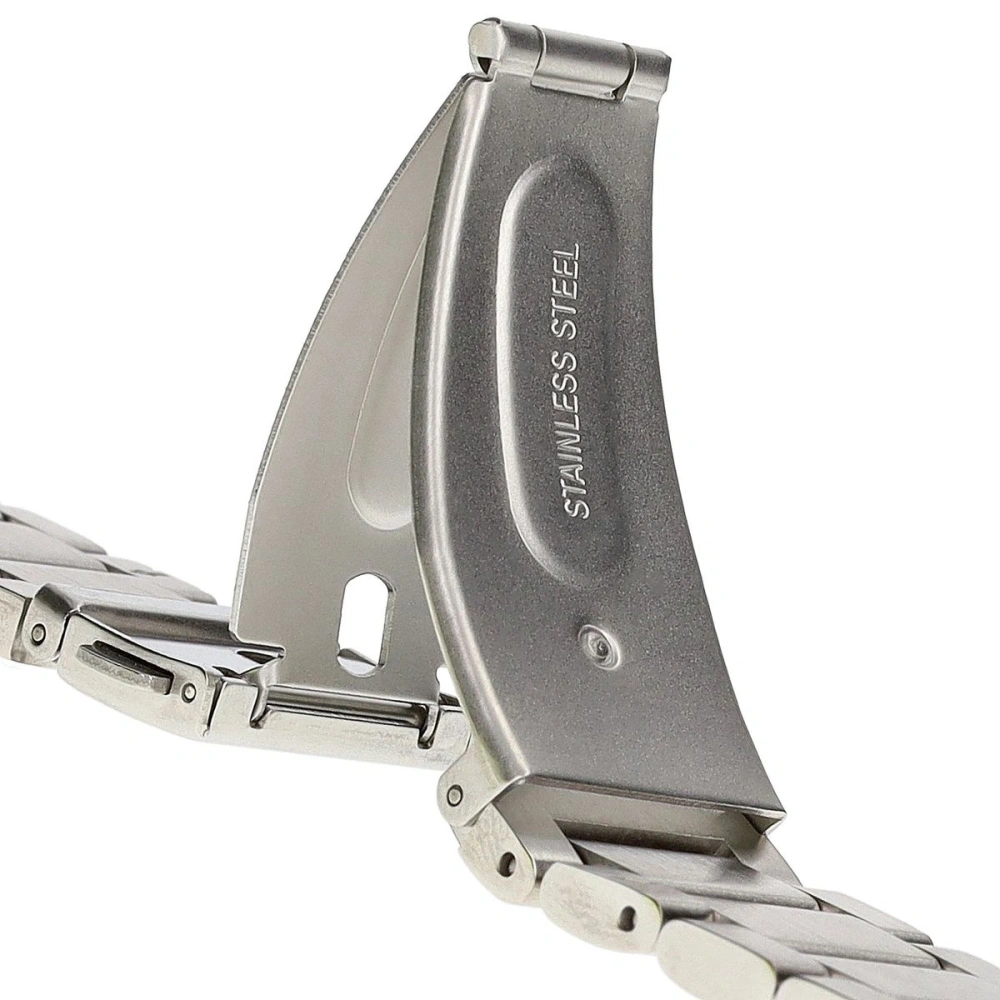 Pasek ze stali nierdzewnej Bizon Strap Watch Aura do Smartwatcha 22mm srebrny