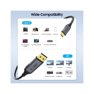 Buy Tech-Protect Ultraboost Cable USB-C / DisplayPort 1.4 8K 60Hz 180cm Black - THP3801 - {ean13} - Home Screen Store Europe
