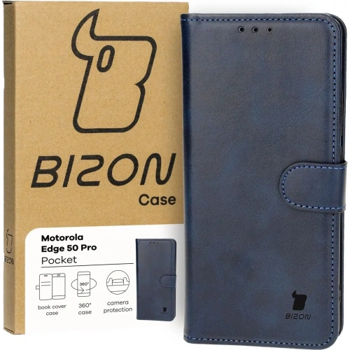Kup Etui z klapką Bizon Case Pocket do Motorola Edge 50 Pro granatowe - BIZ8141 - {ean13} - Sklep Home Screen