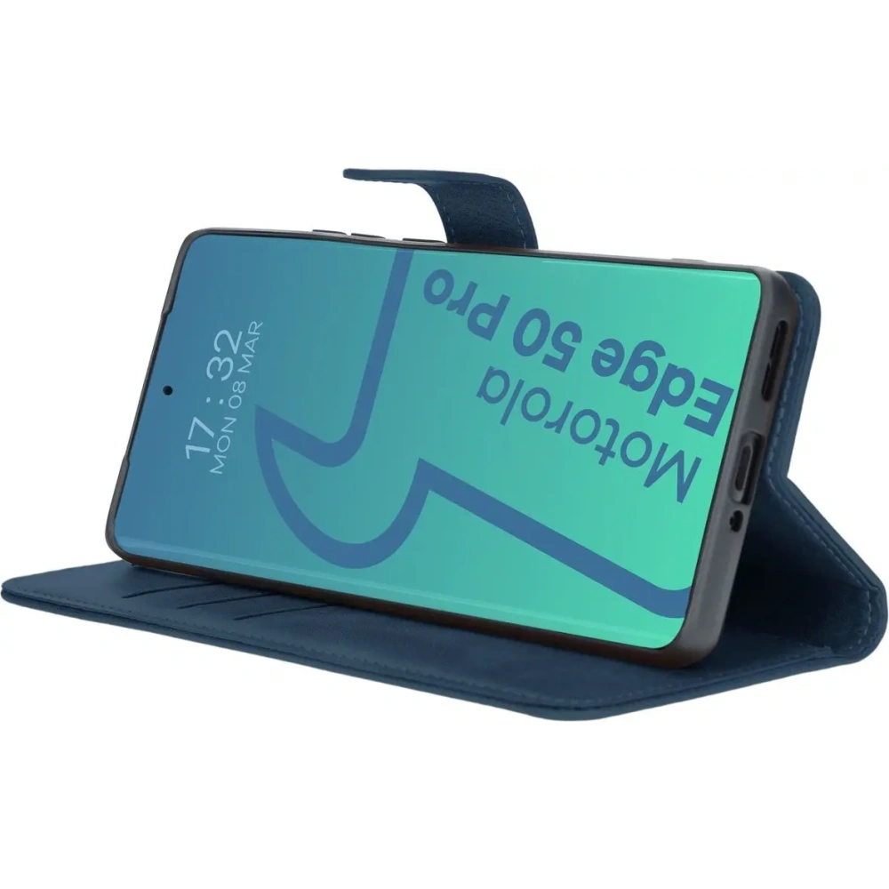 Etui z klapką Bizon Case Pocket do Motorola Edge 50 Pro granatowe