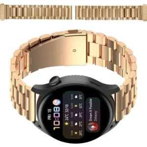 Kup Pásek z nerezové oceli Bizon Strap Watch Aura pro smartwatch 18 mm růžově zlatý - BIZ8143 - {ean13} - Sklep Home Screen