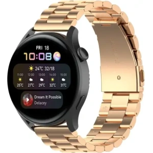 Kup Pásek z nerezové oceli Bizon Strap Watch Aura pro smartwatch 18 mm růžově zlatý - BIZ8143 - {ean13} - Sklep Home Screen
