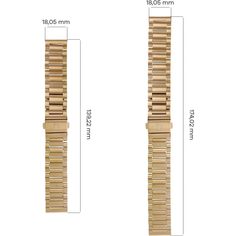 Pasek ze stali nierdzewnej Bizon Strap Watch Aura do Smartwatcha 18 mm różowozłoty