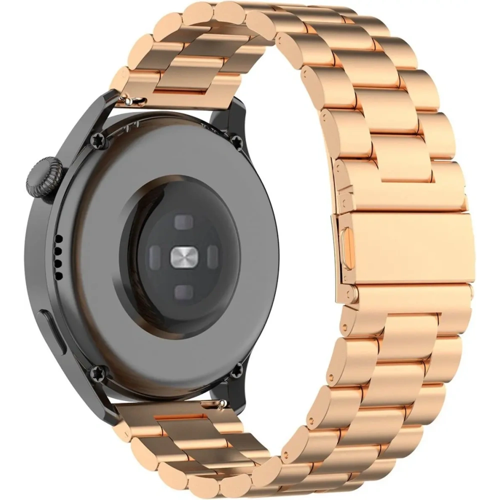 Pasek ze stali nierdzewnej Bizon Strap Watch Aura do Smartwatcha 18 mm różowozłoty