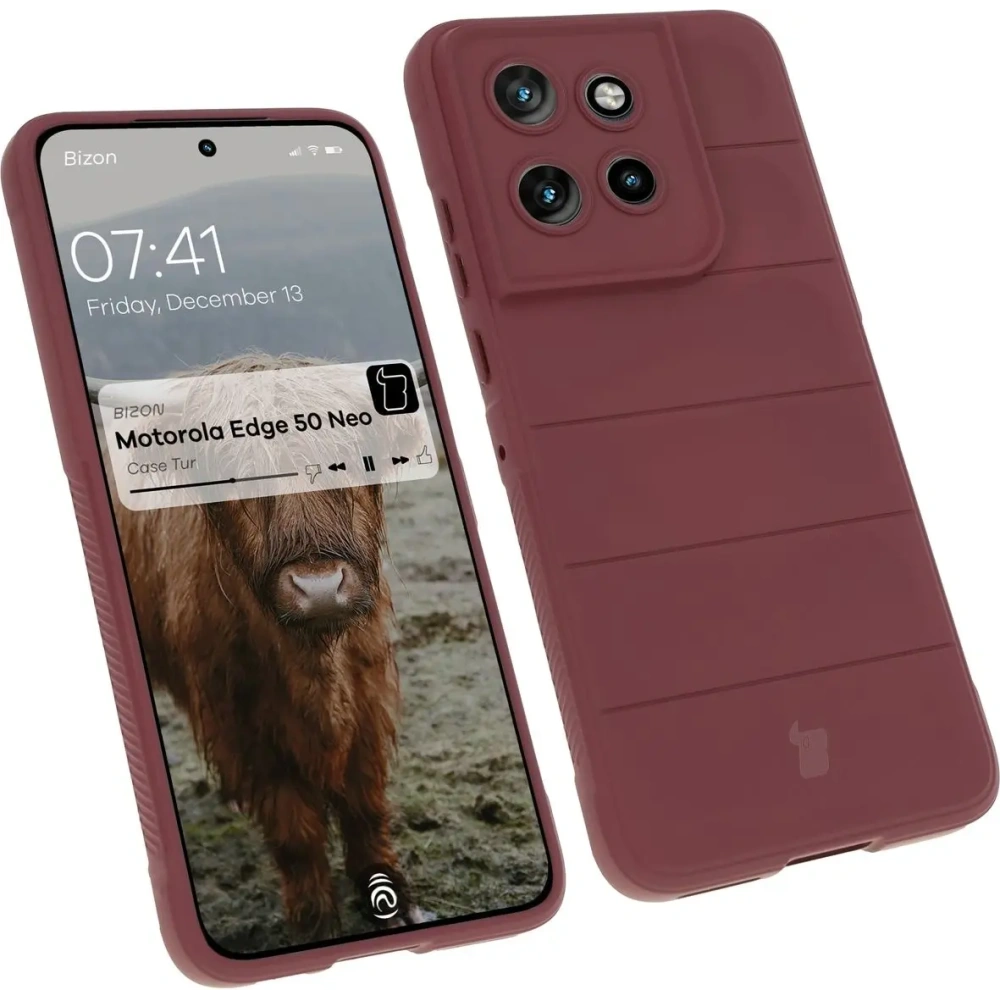 Pancerne etui Bizon Case Tur do Motorola Edge 50 Neo ciemnofioletowe