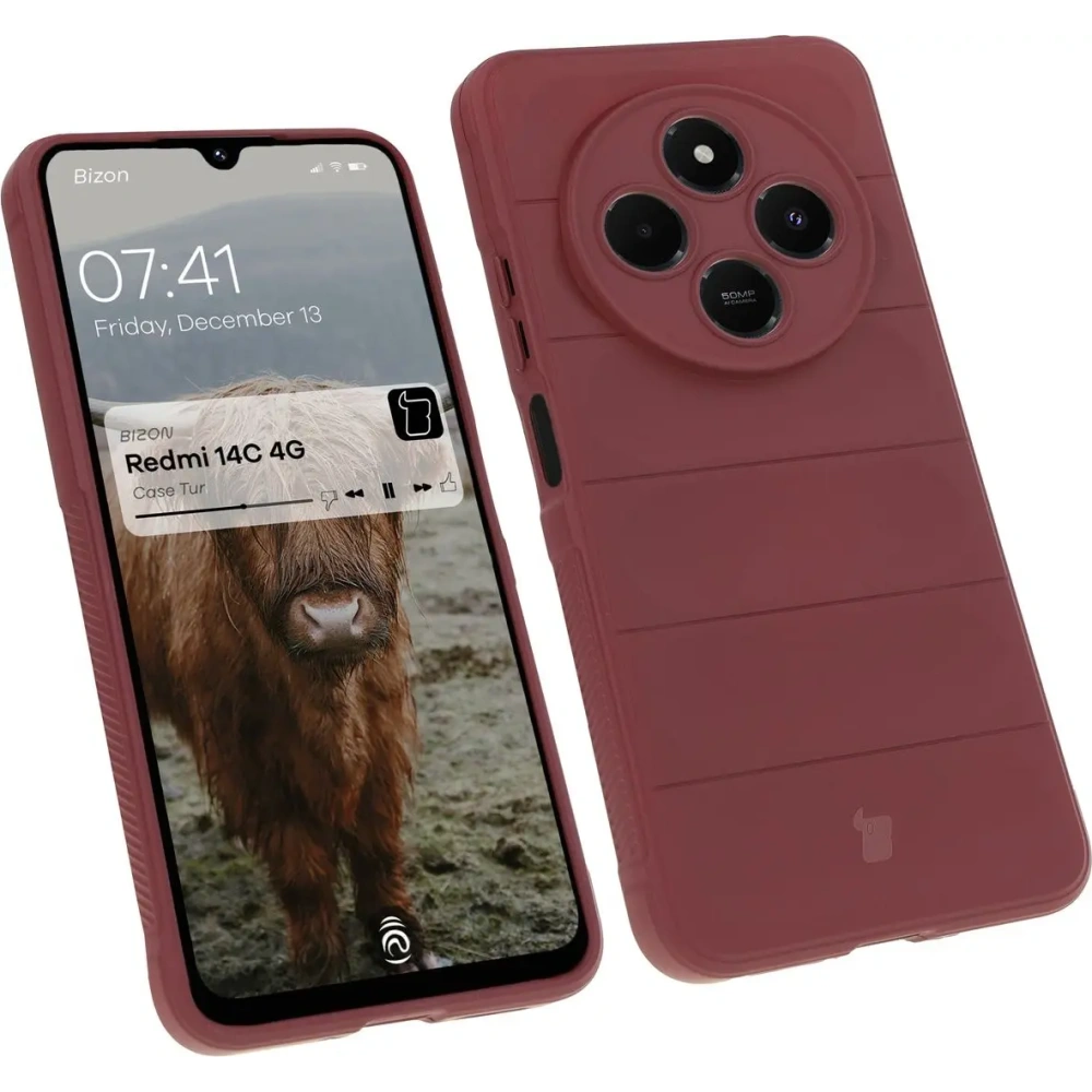 Pancerne etui Bizon Case Tur do Xiaomi Redmi 14C 4G / POCO C75 ciemnofioletowe