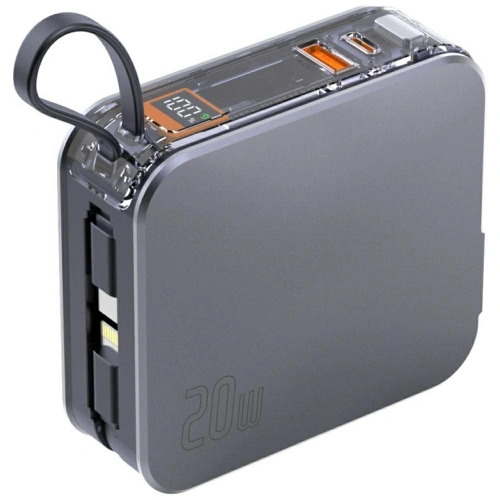 Kup 4smarts Lucid 3in1 Powerbank Încărcător hibrid 10000mAh 20W + cablu USB-C / Lightning argintiu - 4SMR66 - {ean13} - Sklep Home Screen