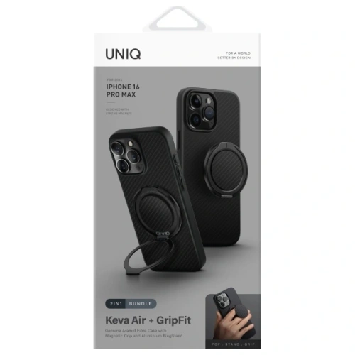 Kup UNIQ Keva Air Apple iPhone 16 Pro Max Magclick Ladegerät karbon schwarz - UNIQ1429 - {ean13} - Sklep Home Screen