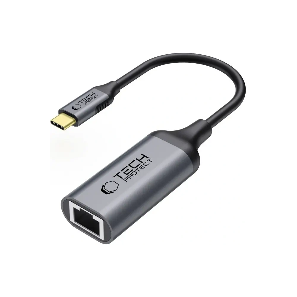 Adapter Tech-Protect Ultraboost USB-C / Ethernet RJ45 1000Mbps Black